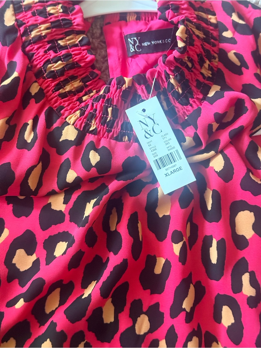 New York & Company Pink Leopard Print Midi Dress - Picture 2 of 3